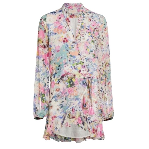 ROCOCO SAND Floral Print Wrap Mini Dress Size XS - Picture 4 of 13